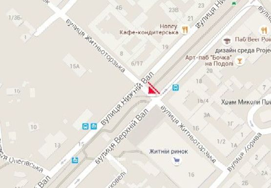 Схема рекламної площини за адресою Верхний Вал ул., Житний рынок