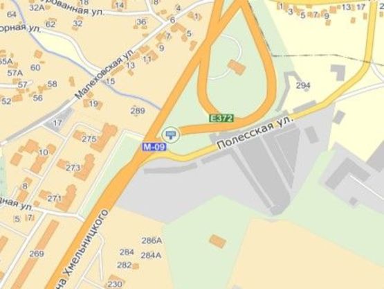 Схема рекламной плоскости по адресу вул.Б.Хмельницького-вул.Поліська, р-ок Галицьке перехрестя