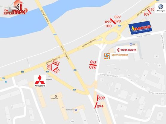 Схема рекламной плоскости по адресу Галицька - Шкільна