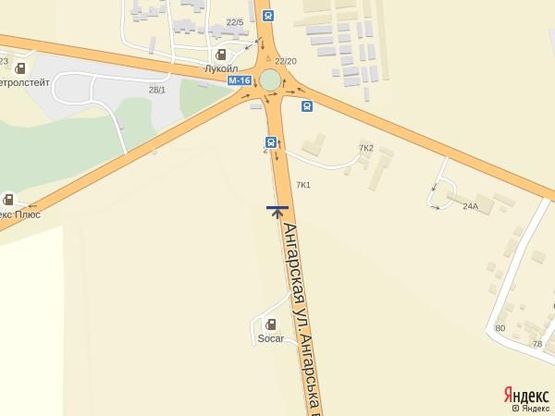 Схема рекламної площини за адресою Объездная дорога, 2 столба 23+430 Б (с Авангарда в стор. 2 столбов)