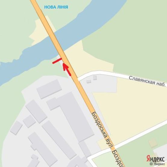 Схема рекламной плоскости по адресу вул.Баб'яка(новий трансп.міст), район ТЦ Нова лінія, напрям-вул.Загорська