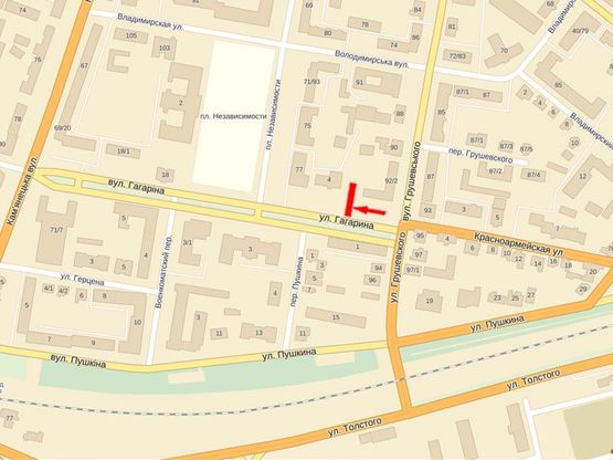 Схема рекламной плоскости по адресу Гагарина ул., (ЗАГС, центр. гор. площадь)