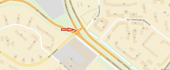 Схема рекламной плоскости по адресу Пр-т Червоної Калини-Чукаріна (поряд ТЦ ШУВАР)