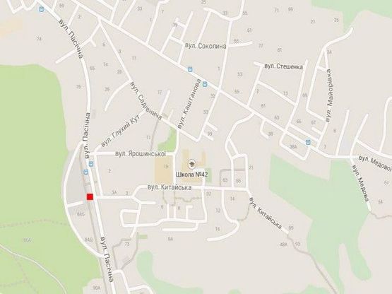 Схема рекламной плоскости по адресу вул.Пасічна 86