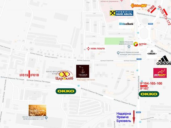 Схема рекламной плоскости по адресу Петлюри