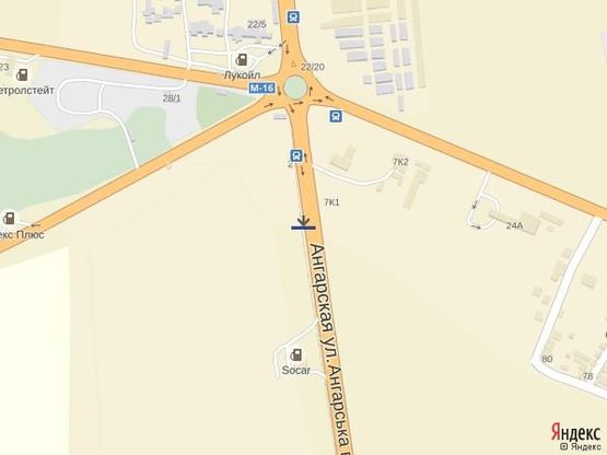 Схема рекламної площини за адресою Объездная дорога, 2 столба 23+430 А (в сторону Авангарда с 2 столбов)