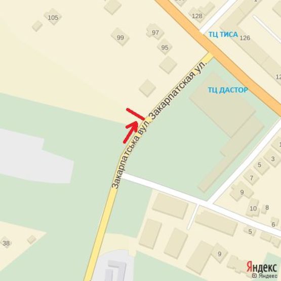 Схема рекламной плоскости по адресу вул.Собранецька,146-Грибоєдова, район аеропорту, напрям-центр