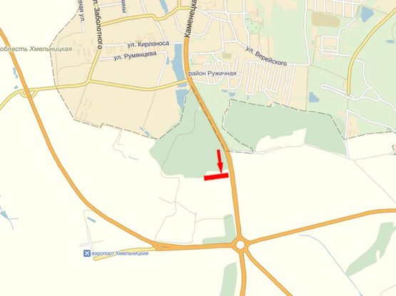 Схема рекламної площини за адресою Каменецкое шоссе ул., возле рынка "Караван"