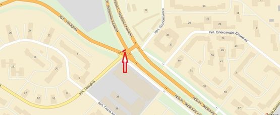 Схема рекламной плоскости по адресу Пр-т Червоної Калини-Чукаріна (поряд ТЦ ШУВАР)