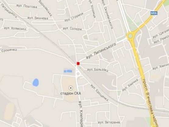 Схема рекламной плоскости по адресу вул.Липинського-Клепарівська, верхній лівий, місце 2