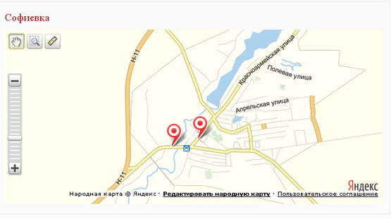 Схема рекламної площини за адресою Софієвка