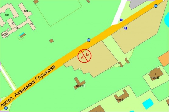 Схема рекламної площини за адресою Глушкова проспект (разделитель напротив входа в  ВДНХ)