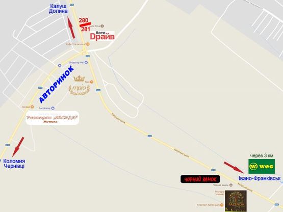 Схема рекламной плоскости по адресу Калуське шосе - Угринів