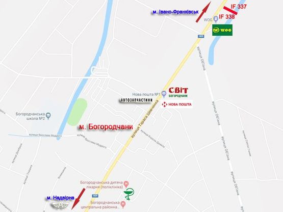 Схема рекламної площини за адресою Богородчани