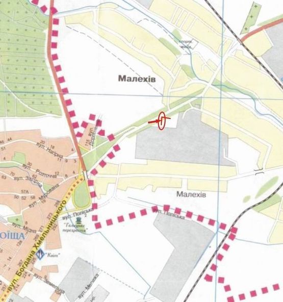 Схема рекламної площини за адресою с.Малехів (М2)