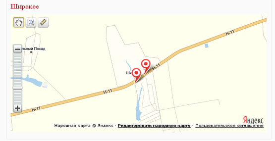 Схема рекламної площини за адресою Широке