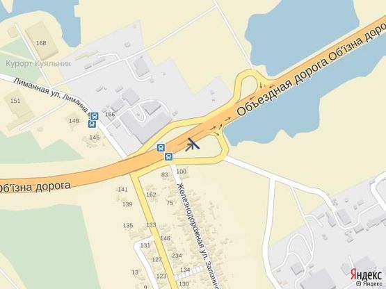 Схема рекламной плоскости по адресу Объездная дорога, Авторынок Яма 10+400 А (на пос. Котовского)