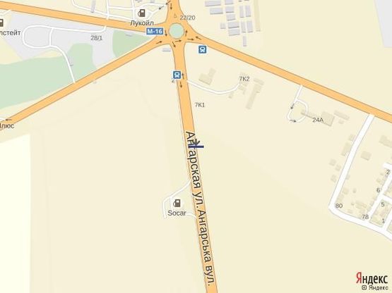 Схема рекламної площини за адресою Объездная дорога, 2 столба 23+400 Б (в строну Авангарда от 2 столбов)