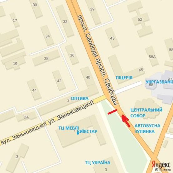 Схема рекламной плоскости по адресу просп.Свободи - пл.Кирила і Мефодія піш.перехід, напр.-вул.Капушанська