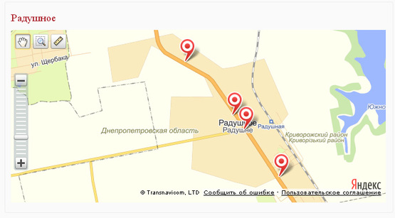 Схема рекламної площини за адресою Лесопитомник, Въезд со стороны Днепропетровска