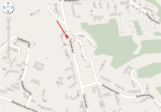 Схема рекламной плоскости по адресу вул. Пасічна 89