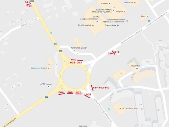 Схема рекламной плоскости по адресу Мазепи - Набережна