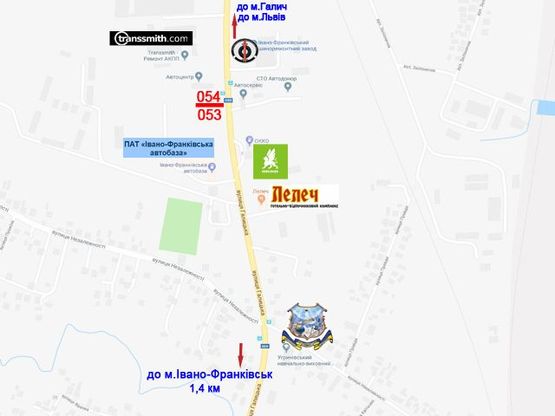 Схема рекламной плоскости по адресу Галицька - Угринів