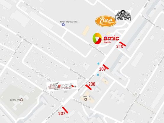 Схема рекламної площини за адресою Вовчинецька
