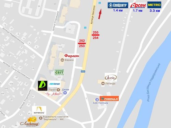 Схема рекламной плоскости по адресу Івасюка - Незалежності