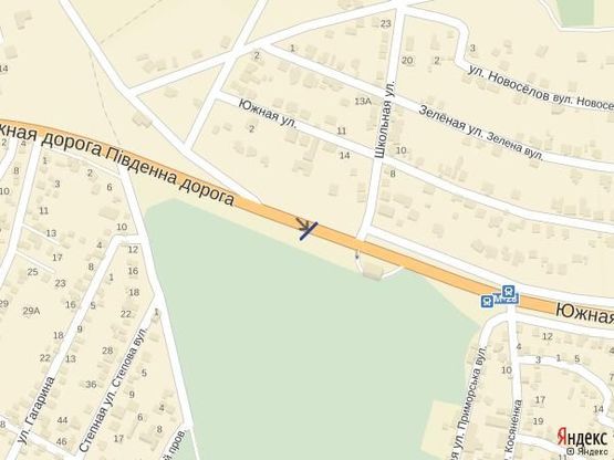 Схема рекламної площини за адресою Одесса-Южный(Лески) 15+520 А (в стор. Ривьеры)