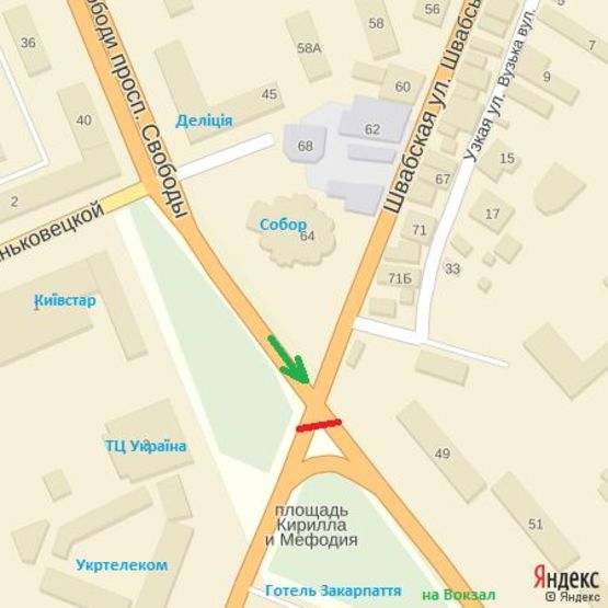 Схема рекламной плоскости по адресу пр.Свободи-вул.Минайська (перехрестя)