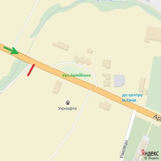 Схема рекламної площини за адресою вул.Червоноармійська (АЗС),в'їзд до міста зі сторони с.Буштино, м.Хуст