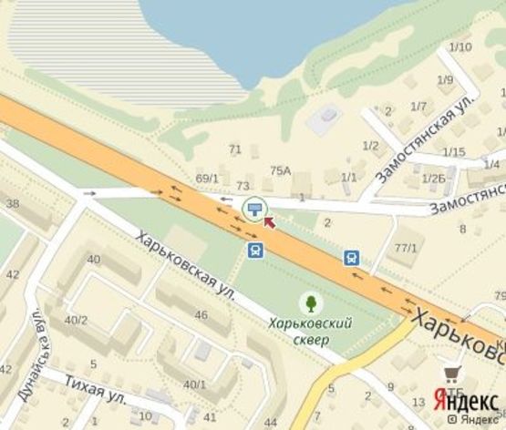 Схема рекламной плоскости по адресу Харьковская ул.