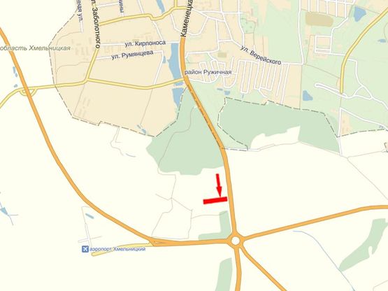 Схема рекламної площини за адресою Каменецкое шоссе, Аэропорт, рынок "Караван", №4