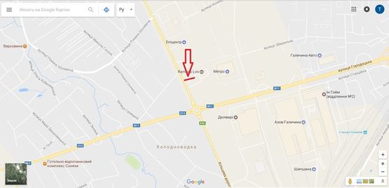 Схема рекламной плоскости по адресу вул.Городоцька біля Епіцентру (готель Рамада) (правий) вїзд у місто