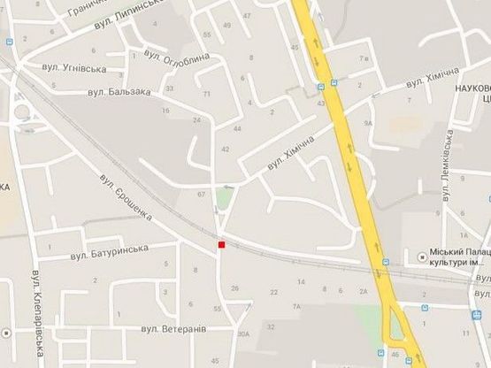 Схема рекламной плоскости по адресу вул.Хімічна-Джерельна