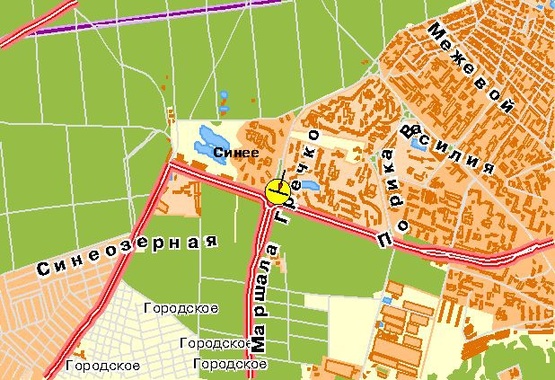 Схема рекламной плоскости по адресу Радянской Украины пр-т 2, от ул.Маршала Гречко