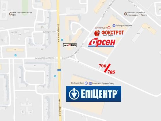 Схема рекламной плоскости по адресу Івасюка - Миколайчука