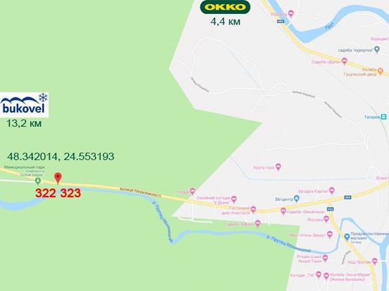 Схема рекламной плоскости по адресу Буковель