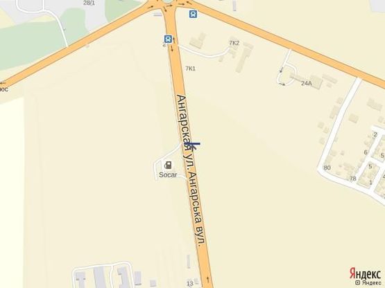 Схема рекламной плоскости по адресу Объездная дорога, 2 столба 23+600 А (с Авангарда в стор. 2 столбов)