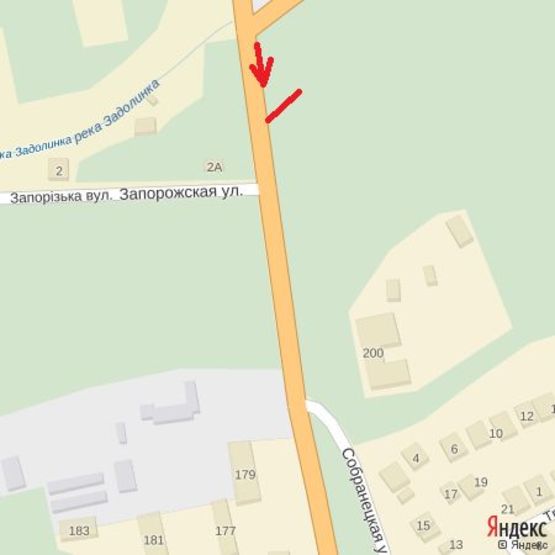 Схема рекламной плоскости по адресу вул.Собранецька-Об'їзна-в'їзд до міста з КПП Ужгород, напрям - центр