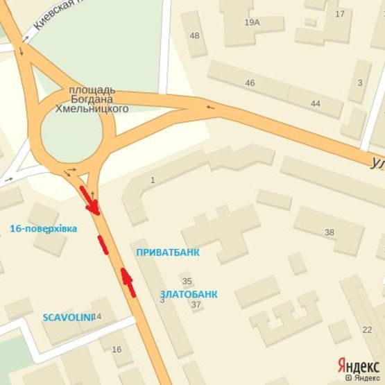 Схема рекламной плоскости по адресу пр.Свободи,2 (Приватбанк)