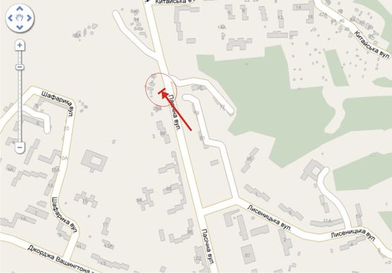 Схема рекламной плоскости по адресу вул. Пасічна 89