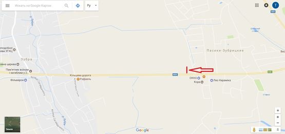 Схема рекламной плоскости по адресу Пасіки-Зубрецькі (АЗС ОККО) (правий)