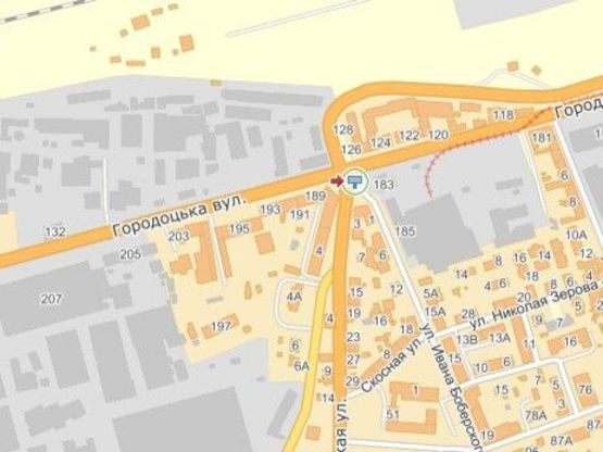 Схема рекламной плоскости по адресу вул.Городоцька-вул.Кульпарківська, до центру