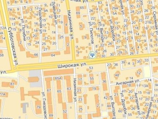 Схема рекламной плоскости по адресу вул.Широка-вул. Пілотів