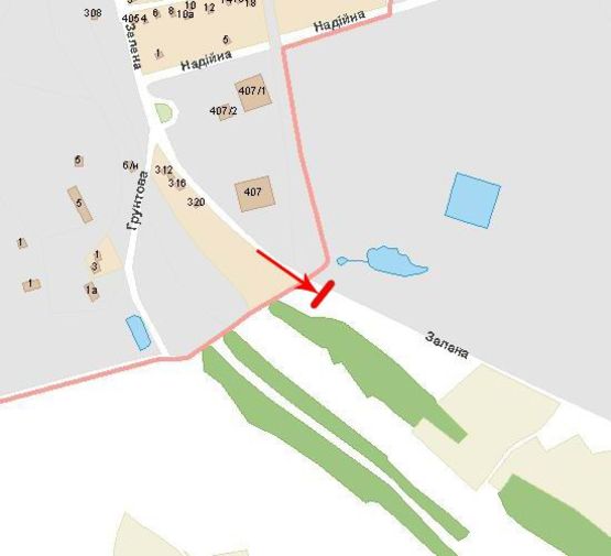 Схема рекламной плоскости по адресу вул.Зелена