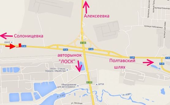 Схема рекламної площини за адресою ул.Залютинская -возле АЗС ОККО - флажок№4-въезд в город со ст. Солоницевки