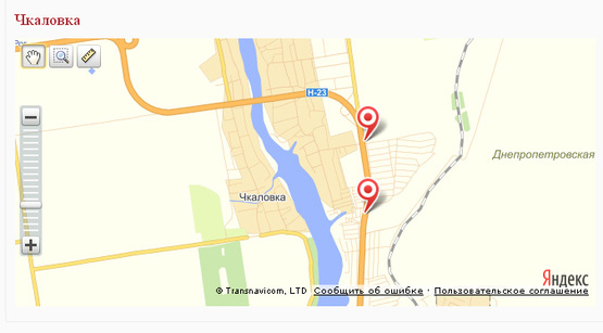 Схема рекламной плоскости по адресу Чкалівка