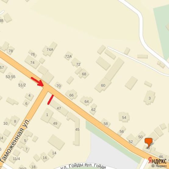 Схема рекламной плоскости по адресу вул.Митна-Собранецька,47(фасад)